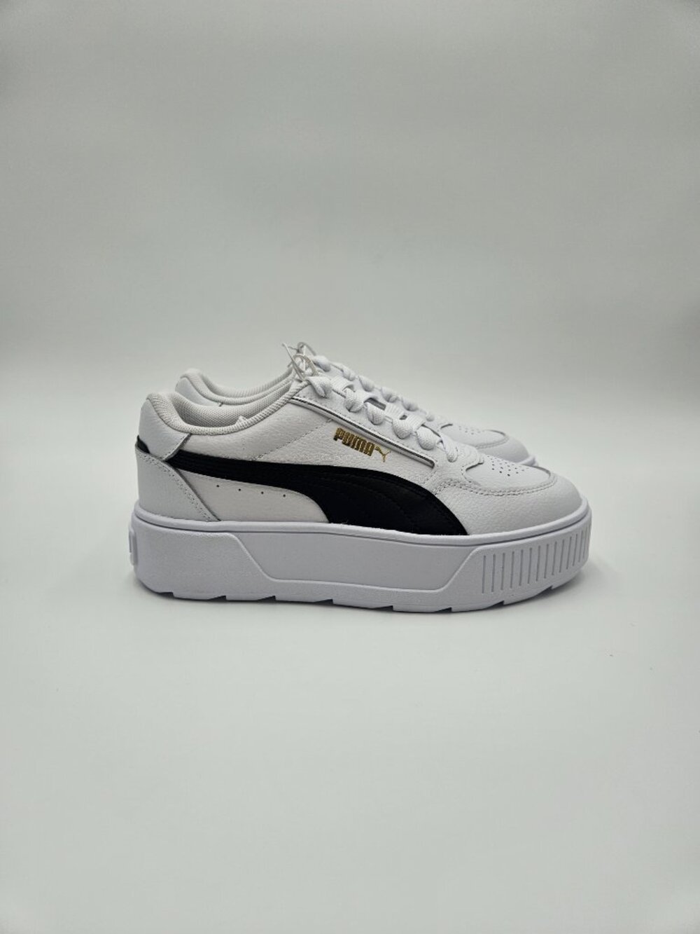 NWT Puma Carina Platform Sneakers | White Black Gold | Women’s Size 6